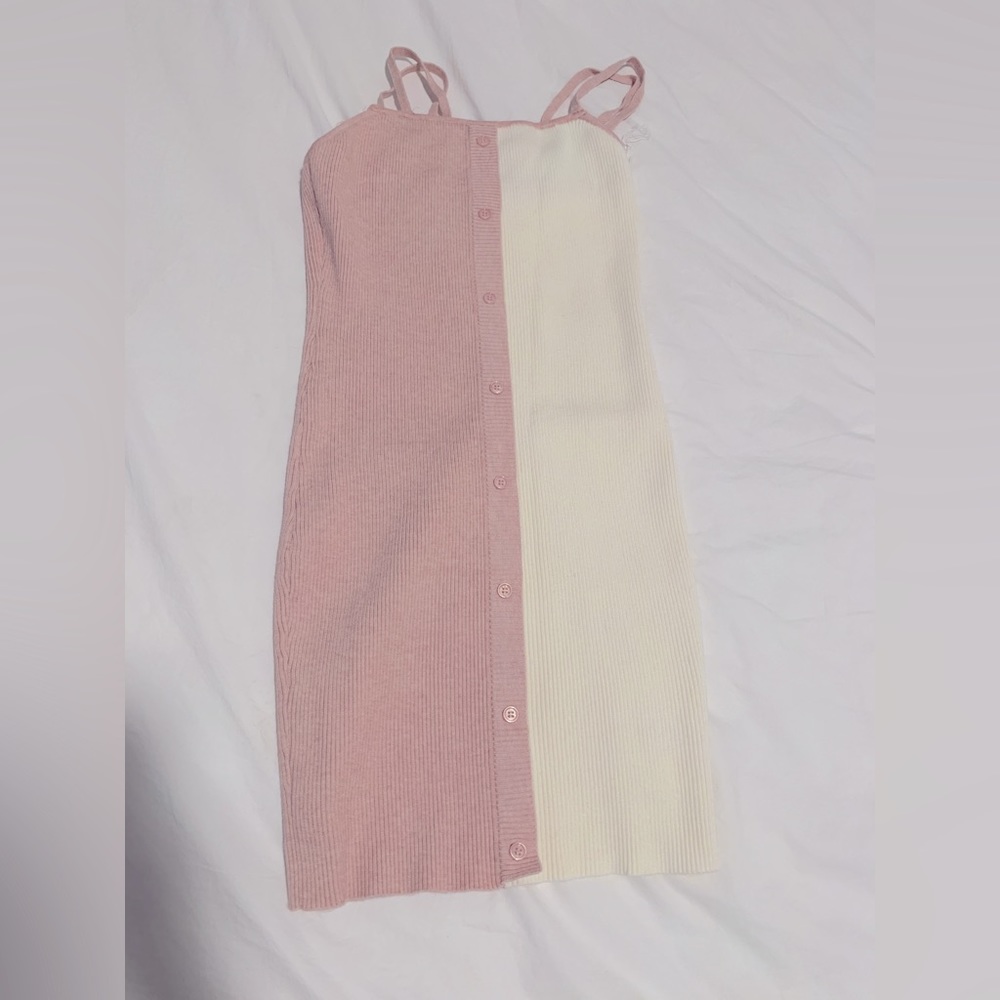 Blue Blush Two Tone Sweater Dress in Blush